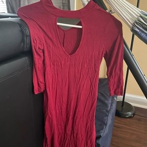 Red collar dress